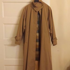 Evan Picone 161/2 women trench coat tan vintage